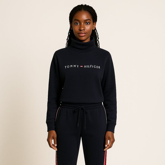 Tommy Hilfiger Navy Blue Sweatshirt & Jogger Set | Size M (Top) / L (Bottom) - Picture 1 of 9